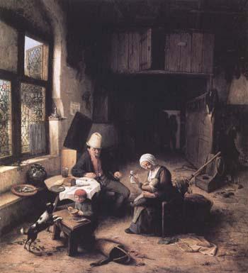 Ostade, Adriaen van Interior of a Peasant's Cottage (mk25